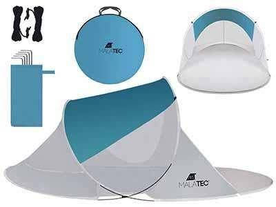 Пляжний намет 220x120x90 см — бірюзово-сіра Польща Malatec 10182, фото 1