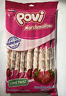 Зефір "косичка" зі смаком полуниці та ванілі Povi Marshmallow Long Twist 24 шт (20g) Sadet Туреччина