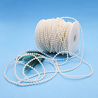 Намистини на нитці (перлинна нитка) / 4 мм / колір перлинний / замовлення від 1 метра