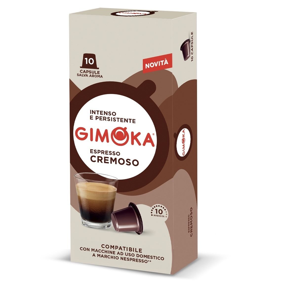 Кава в капсулах Gimoka Nespresso Cremoso 10 (10 шт) Італія Неспрессо Кремосо Джимока з нотками сухофруктів