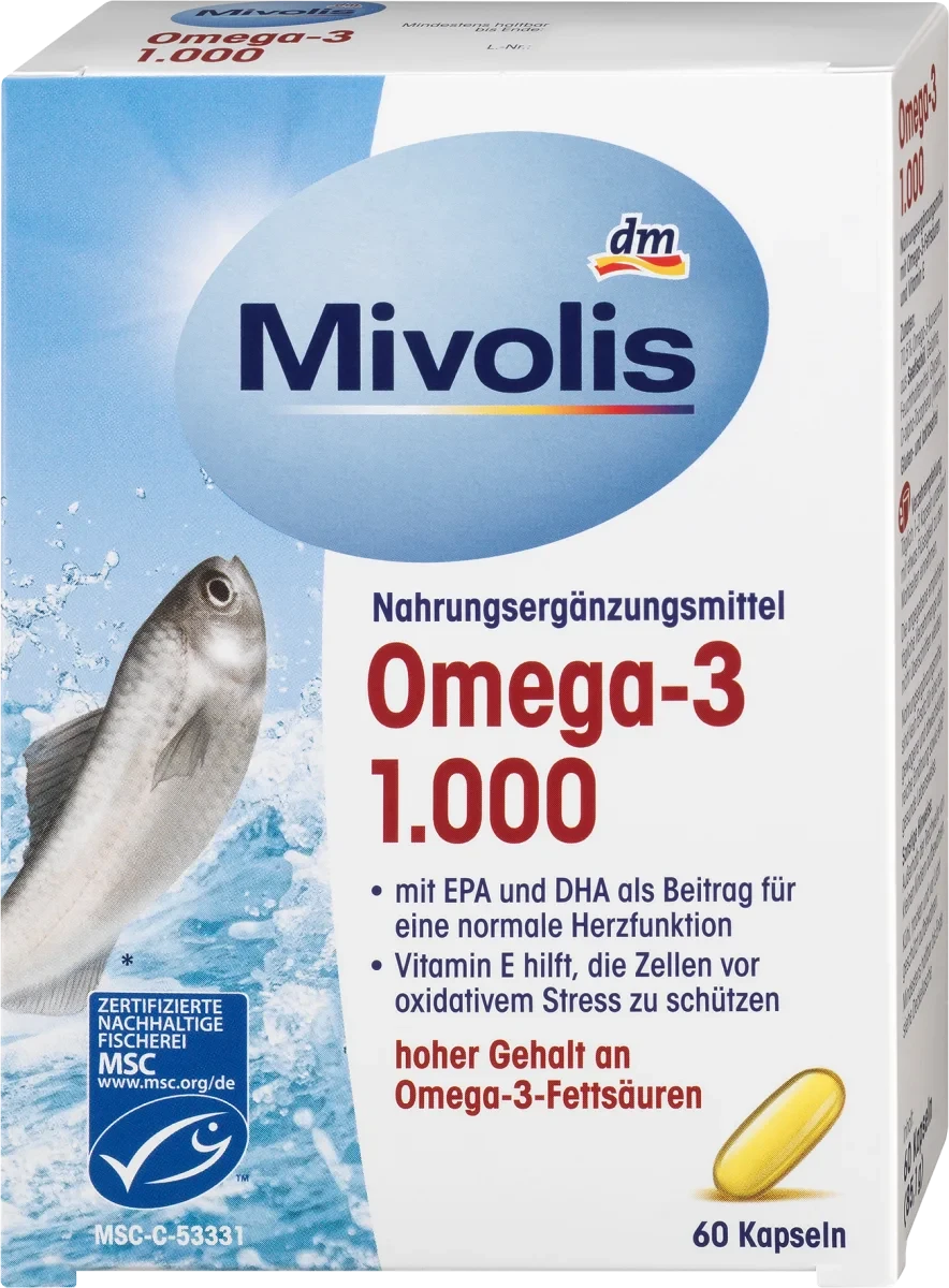 Биологически активная добавка Mivolis Omega - 3 1000mg, 60 шт. - фото 1 - id-p83709457