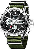 D2 - zielony, srebrny Мужские часы MEGALITH, военные цифровые часы, многофункциональные, модные спортивные
