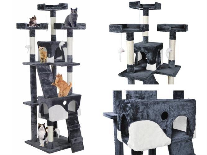 Котяче дерево 170 см сіро-біле Польща Malatec 2781