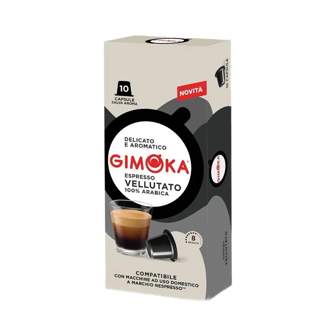 Кава в капсулах Gimoka Nespresso Vellutato 8 (10 шт) 100% Арабіка Неспресо Джимока Веллутато