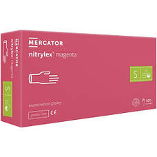 Нітрилові рукавички 100 шт. С - рожевий Польща Iso Trade 20581, фото 5