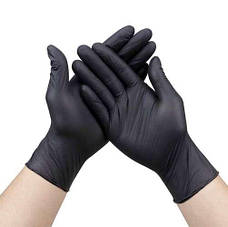 Нітрилові рукавички 100 шт. ХL - чорний Польща Iso Trade 747, фото 3