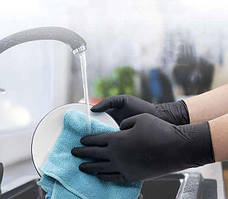 Нітрилові рукавички 100 шт. М — чорний Польща Iso Trade 19464, фото 4