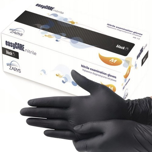 Нітрилові рукавички 100 шт. М — чорний Польща Iso Trade 19464
