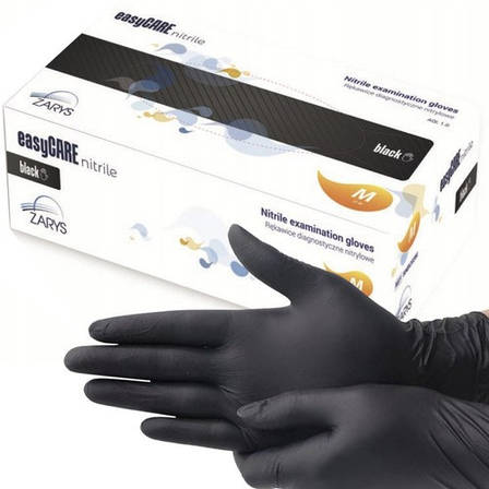 Нітрилові рукавички 100 шт. М — чорний Польща Iso Trade 19464, фото 1