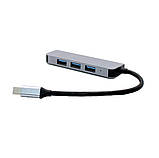 Usb Type C Хаб на 4 порти Hub Adapter ЮСБ Концентратор розгалужувач для ноутбука DK6918, фото 5
