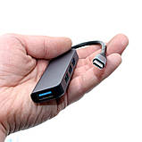 Usb Type C Хаб на 4 порти Hub Adapter ЮСБ Концентратор розгалужувач для ноутбука DK6918, фото 2