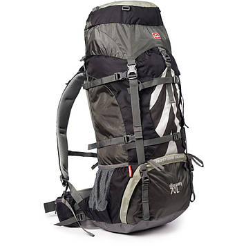 Рюкзак туристичний Naturehike NH70B070-B, 70 л + 5 л, чорно-сірий