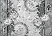 Флизелиновые фотообои для спальни абстракция 416x254 см серый узор на потрескавшейся стене (2818VEXXXL)+клей