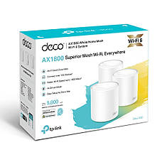 Маршрутизатор TP-Link DECO X20 3PK AX1800 1xGE LAN 1xGE WAN MU-MIMO OFDMA MESH (DECO-X20-3-PACK), фото 3