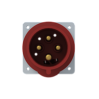 Вилка панельна з прямим фланцем ABB 332BU6 32A, 3P+E, IP44 (2CMA193442R1000)