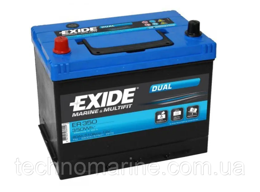 Акумулятор Exide Dual ER 350 80Ач, фото 1