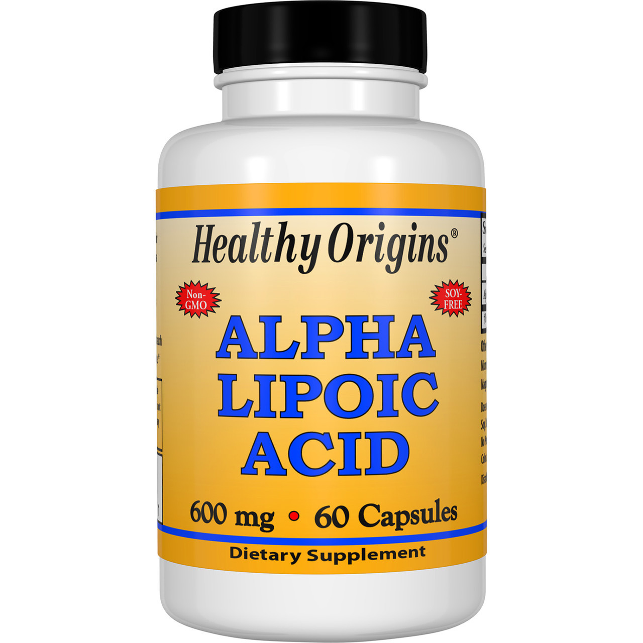 Альфа Ліпоєва Кислота 600мг, Healthy Origins, 60 капсул, фото 1