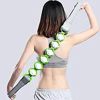 Масажер-стрічка Massage Rope роликовий (White Green) | Лентковий ручний масажер, фото 2