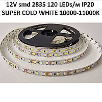 LED лента 12V BIOM Standart (smd 2835) 120LEDs/м IP20 супер холодный белый (10000-11000K)