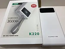Повербанк Power Bank Kamry 30000 mAh з ліхтариком та індикацією, зовнішній акумулятор на 30000 mAh, фото 3
