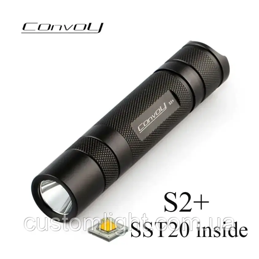 Ліхтар Convoy S2+ luminus sst20 6500K 1000Lm чорний