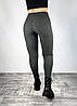 Лосини жіночі трикотажні у великих розмірах Легінси трикотажні в рубчик Сірий колір 3XL, фото 7