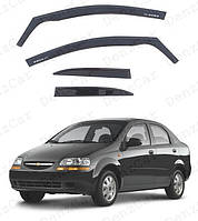 Ветровики CHEVROLET Aveo Т200 2003-2008 (вставные)\Дефлекторы окон Шевроле Авео Т200 седан