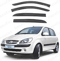 Ветровики Hyundai Getz 2002-2010 (на скотче)\Дефлекторы окон Хюндай Гетц