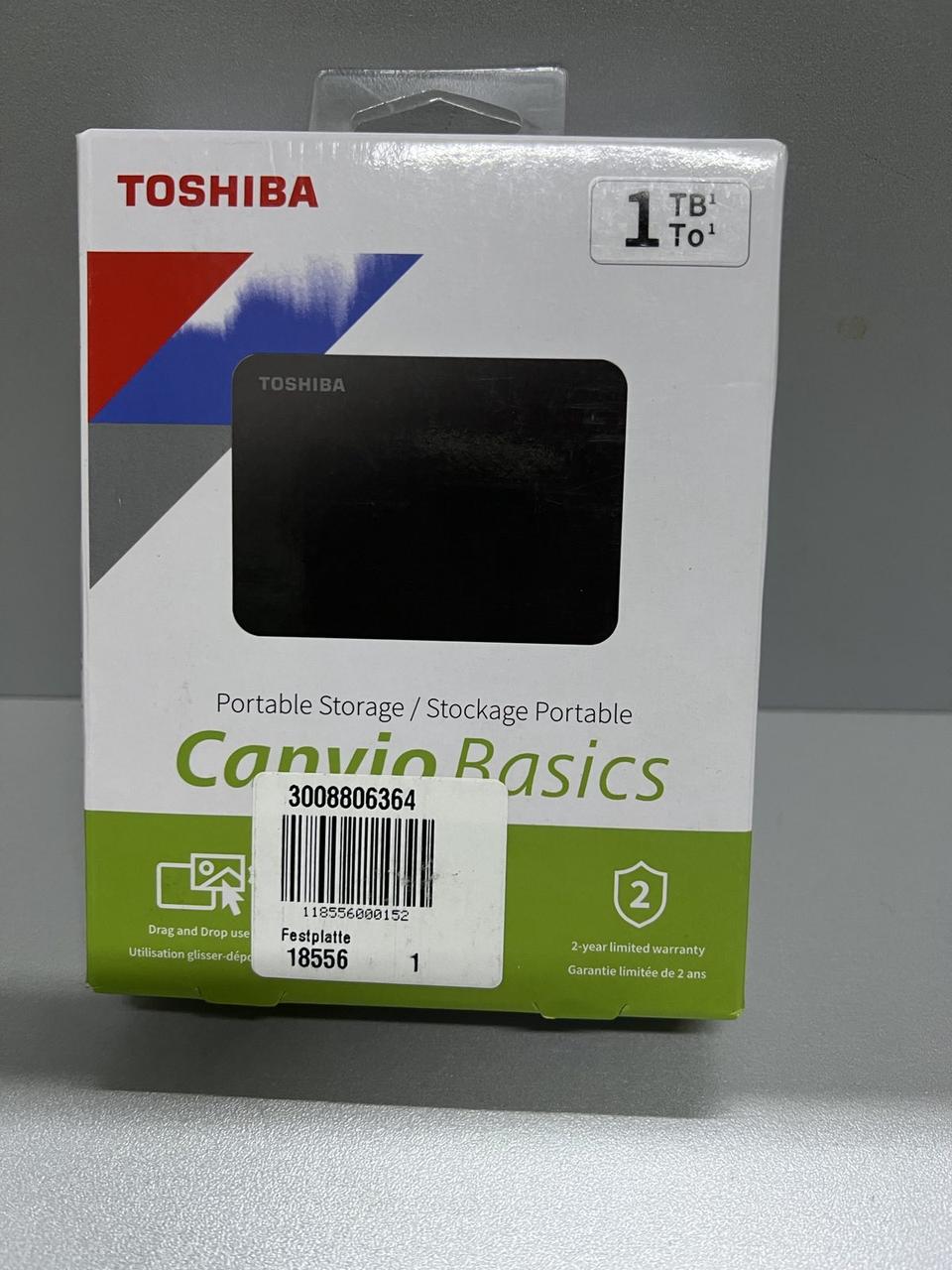 Внешний HDD жесткий диск Toshiba Canvio Basics 1 TB (HDTB410EK3AA) НОВ