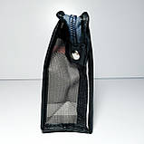 Косметичка прямокутна жіноча шкірозамінник сіра карта, фото 2