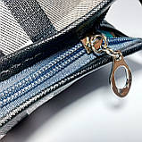 Косметичка прямокутна жіноча шкірозамінник сіра карта, фото 4