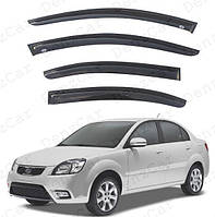 Ветровики KIA Rio Sd 2005-2011 (на скотче)\Дефлекторы окон Киа Рио седан