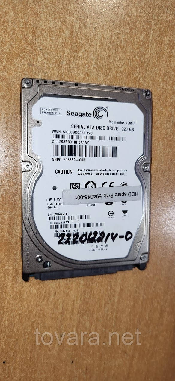 Жорсткий диск для ноутбука 320 Gb / Гб Seagate Momentus 7200.4 ST9320423AS 2.5" SATA2 No 222012214