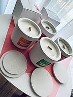 Свеча из соевого воска Top Beauty в керамической емкости с крышечкой аромат Marshmallows, 350 гр
