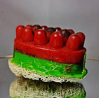 Массажное антицеллюлитное скраб-мыло Top Beauty красно-зеленый аромат арбуз, 130 грамм