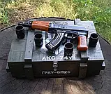 Автомат Калашникова "АКС-74У" набір для алкоголю у дерев'яному ящику - подарунок для військових чоловіків, фото 6