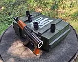 Автомат Калашникова "АКС-74У" набір для алкоголю у дерев'яному ящику - подарунок для військових чоловіків, фото 7