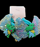 Набір гумок для волосся мікрофібра ⌀3см крильця + звірята з квіточкою 2 шт. в асортименті (P23-10), фото 6