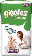 Дитячі підгузки Giggles Premium 3 Midi 4-9 кг 48 шт маленькі памперси для дітей підгузки для дітей