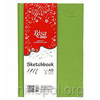Скетчбук (блокнот для малювання) ROSA Studio 96 листів А5, фісташковий