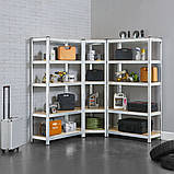 Стелаж кутовий 1800х700х400мм, 150кг, 5 полиць з ДСП оцинкований на зачепах для гаража, будинку, фото 6