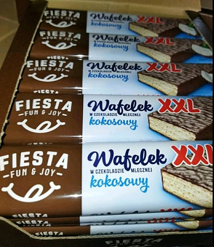 Вафли в Шоколаде Fiesta XXL Kokosowy Кокосовые 50 г Польша, цена 18.89 ...