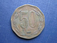 Монета 50 песо Чили 1989
