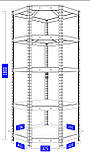 Стелаж кутовий 1800х700х400мм, 150кг, 5 полиць з ДСП оцинкований на зачепах для гаража, будинку, фото 2