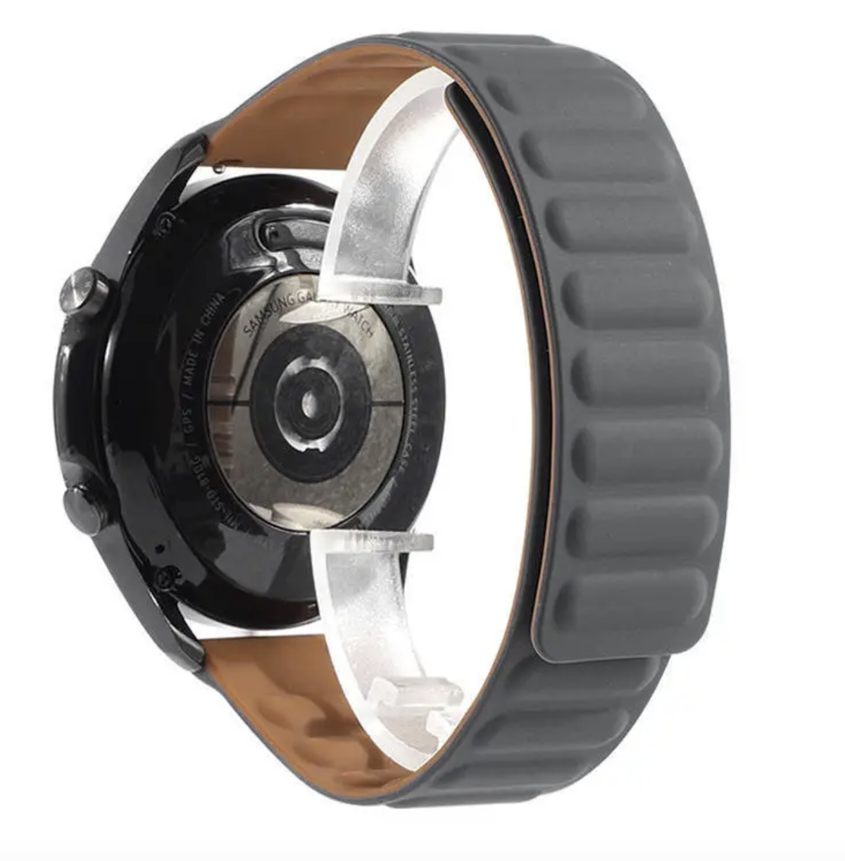 Ремінець силіконовий магнітний MagStrap 22 мм Samsung Galaxy Watch 4 | AMAZFIT Bip | GTS | GTR, Сірий, фото 1