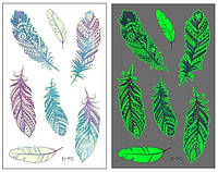Стикер-тату, Светящиеся Флеш тату, временная татуировка 7.5х12см