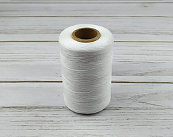 Нитка вощена, тому 1 мм 500 метрів (плоский шнур), цв. білий