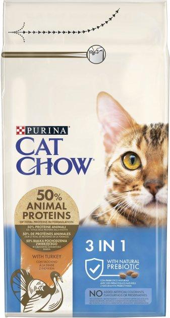Purina Cat Chow (Пурина Кет Чов) 3-in-1 сухой корм для кошек 1.5 кг - фото 1 - id-p1757399470