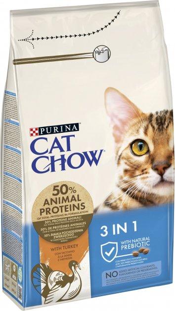 Purina Cat Chow (Пурина Кет Чов) 3-in-1 сухой корм для кошек 1.5 кг - фото 3 - id-p1757399470