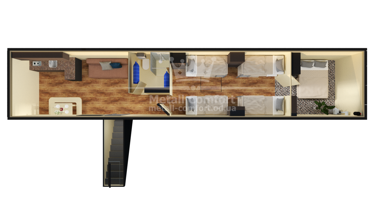 10' x 50' Silver Leaf Series "Hidden Bunk Bomb Shelter"